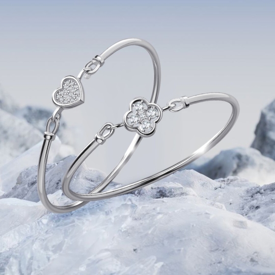 Браслет из серебра с фианитами