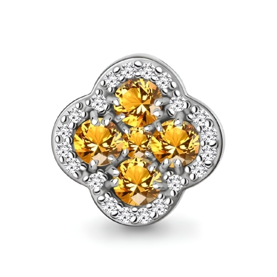 Подвеска из серебра с цитринами и фианитами