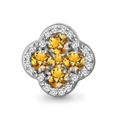 Подвеска из серебра с цитринами и фианитами