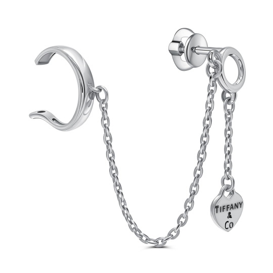 Одиночная серьга из серебра с эмалью