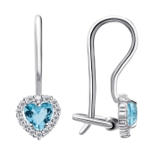 Серьги из серебра с фианитами