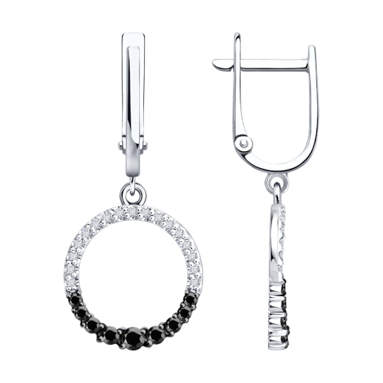 Серьги из белого золота с бриллиантами