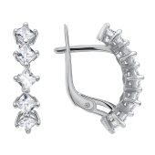 Серьги из серебра с фианитами