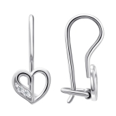 Серьги из серебра с фианитами
