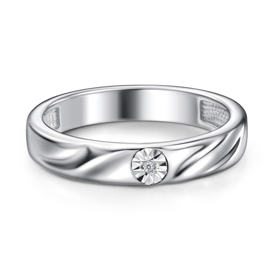 Кольцо из серебра с бриллиантом