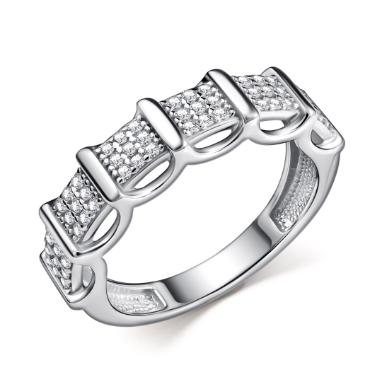 Кольцо из серебра с фианитами