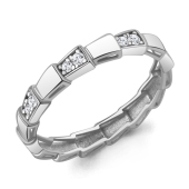 Кольцо из серебра с фианитами