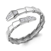 Кольцо из серебра с фианитами