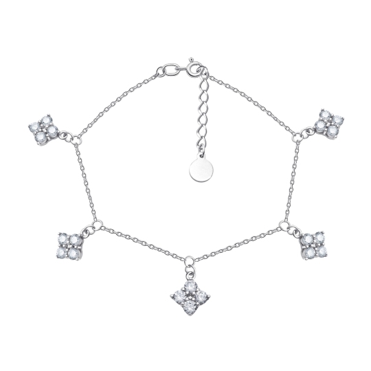 Браслет из серебра с фианитами