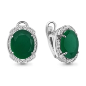 Серьги с агатами и фианитами