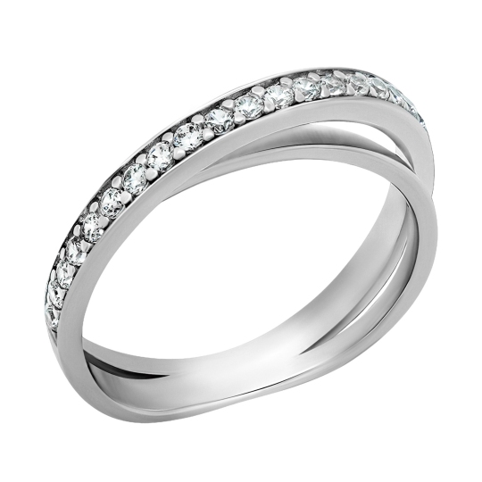 Кольцо из серебра с фианитами