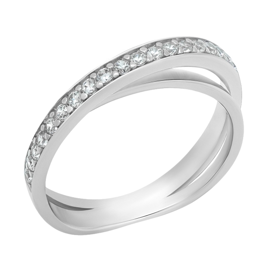 Кольцо из серебра с фианитами