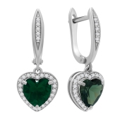 Серьги из серебра с фианитами