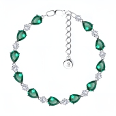 Браслет из серебра с фианитами