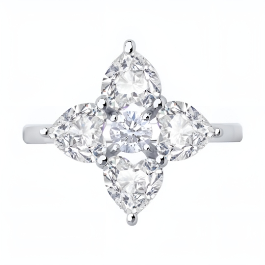 Кольцо из серебра с фианитами