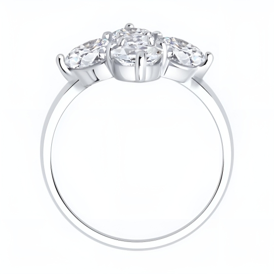 Кольцо из серебра с фианитами