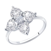 Кольцо из серебра с фианитами