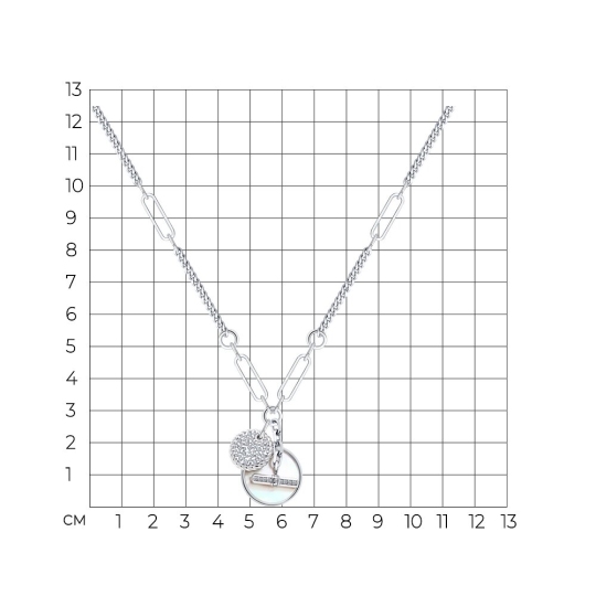 Колье из серебра с перламутром и фианитами