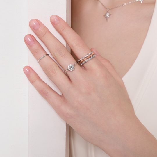 Набор из трех колец из серебра с позолотой