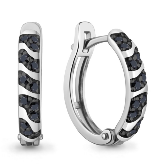 Серьги из серебра с ювелирными кристаллами