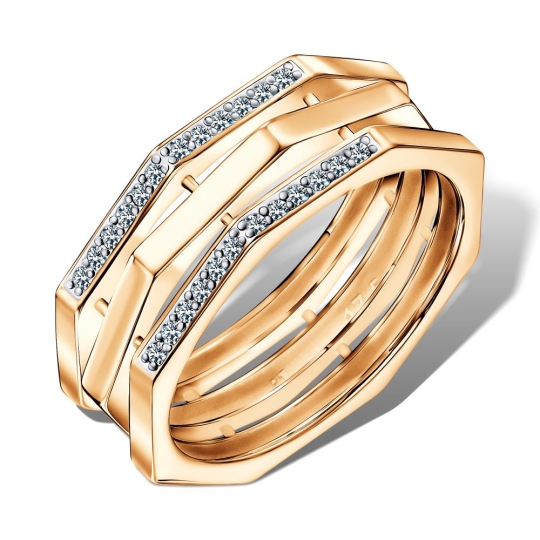 Кольцо из золота с фианитами