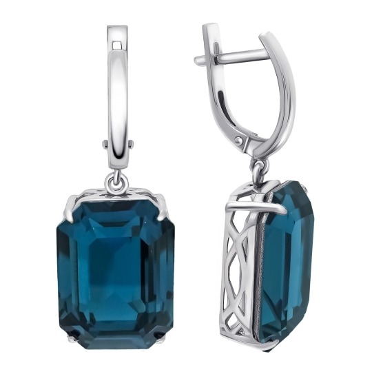 Серьги из серебра с ювелирными кристаллами