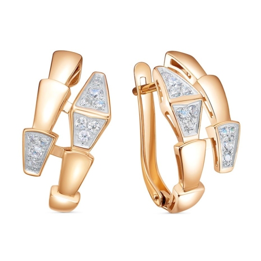 Серьги из золота с фианитами