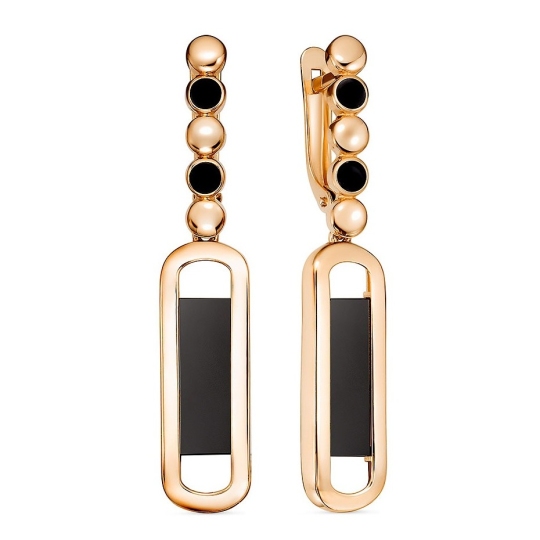 Серьги из золота с эмалью и фианитами