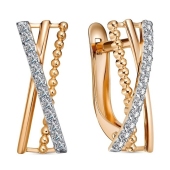 Серьги из золота с фианитами