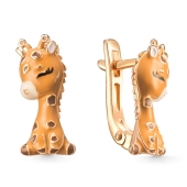 Серьги из серебра с позолотой и эмалью