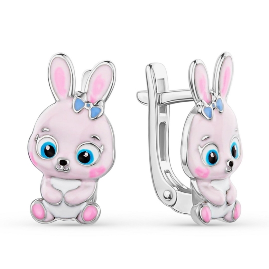 Серьги из серебра с эмалью 