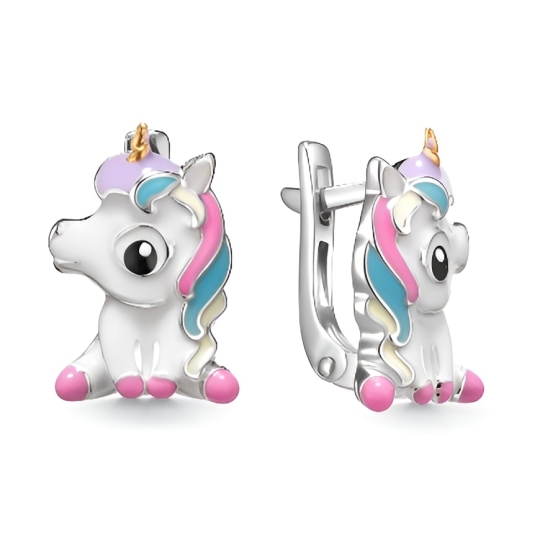 Серьги из серебра с эмалью