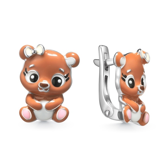 Серьги из серебра с эмалью