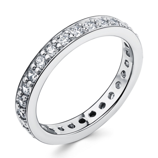 Кольцо из серебра с фианитами