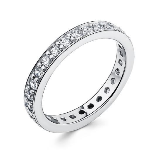 Кольцо из серебра с фианитами