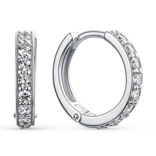 Серьги из серебра с фианитами