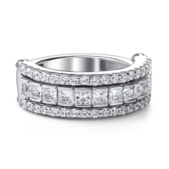 Кольцо из серебра с фианитами