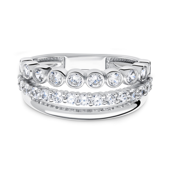 Кольцо из серебра с фианитом