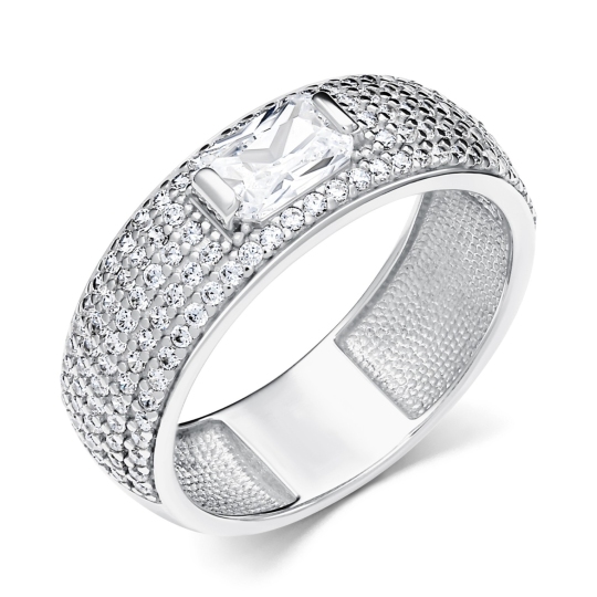 Кольцо из серебра с фианитами