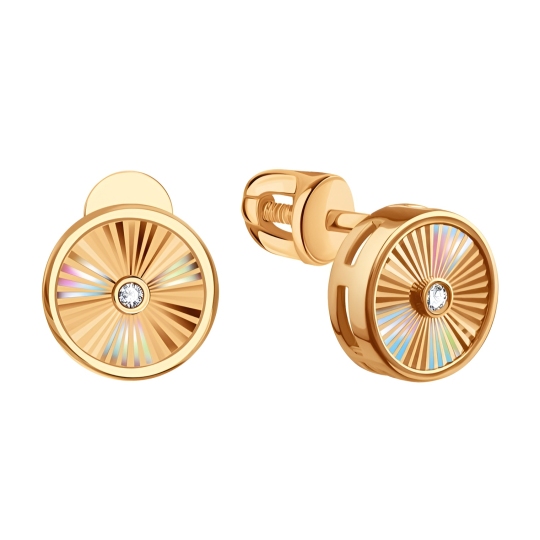 Серьги из золота с фианитами