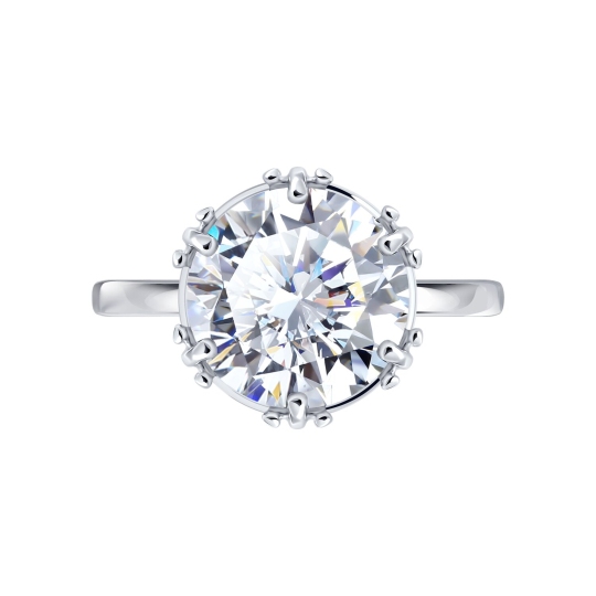 Кольцо из серебра с фианитом