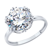 Кольцо из серебра с фианитом