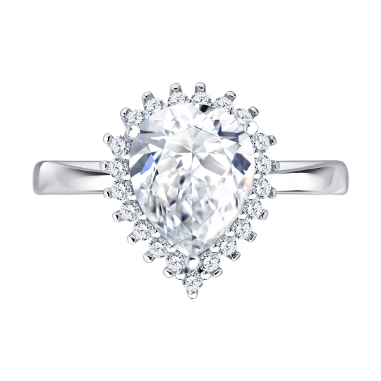 Кольцо из серебра с фианитами