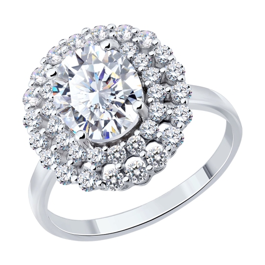 Кольцо из серебра с фианитами