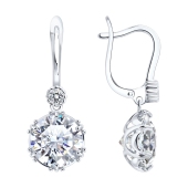 Серьги из серебра с фианитами