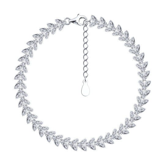 Браслет из серебра с фианитами