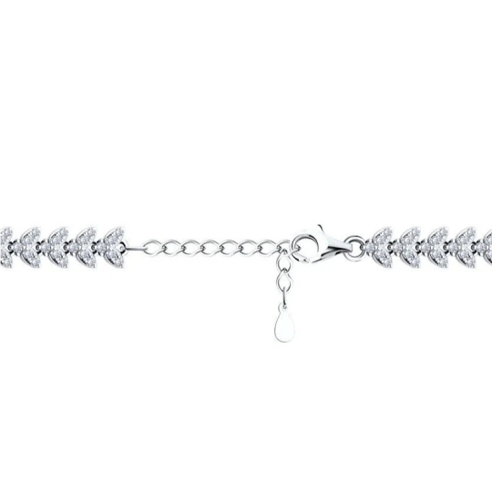 Браслет из серебра с фианитами