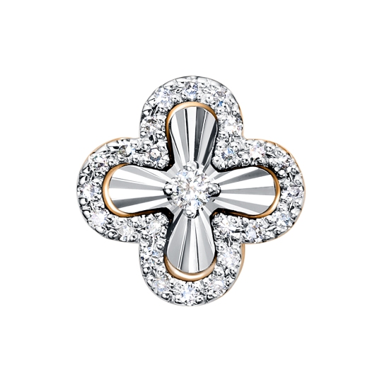 Подвеска из комбинированного золота с бриллиантами