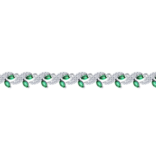 Браслет из серебра с фианитами