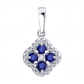Подвеска из серебра с сапфирами и фианитами